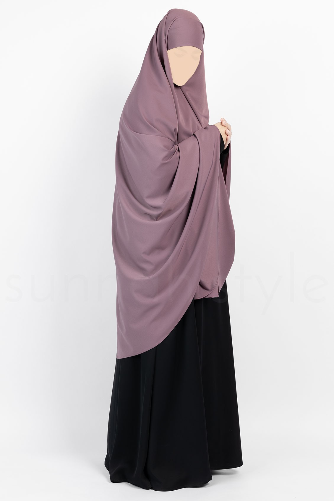 Sunnah Style Essentials Tie-Back Khimar Knee Length Mauve